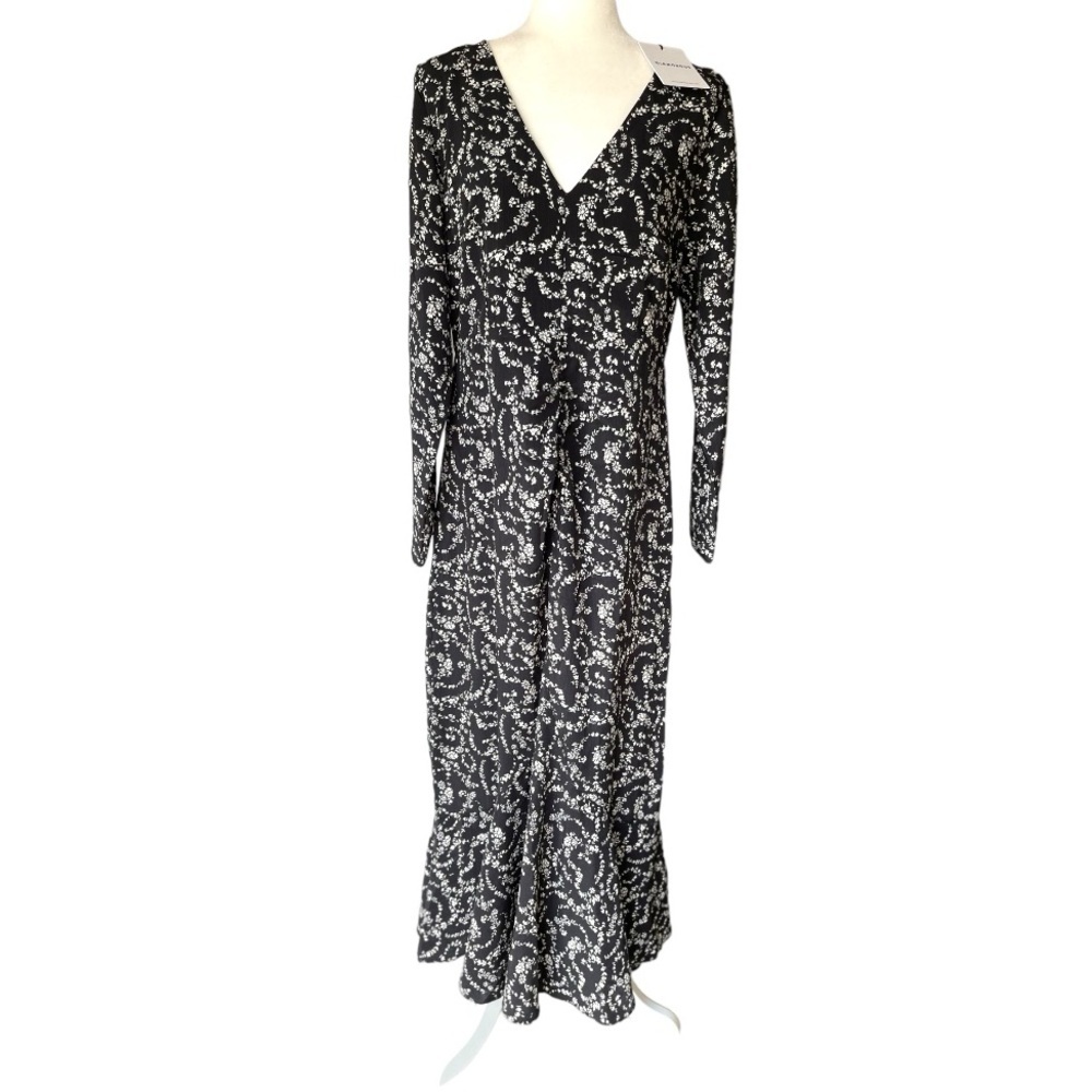 Glamorous Womens Summer Dress Black Floral Boho Front Slit Long Maxi Casual, L